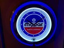 Mopar Hemi Motors Auto Garage Man Cave BLUE Neon Wall Clock Advertising Sign picture