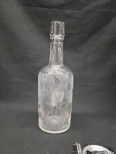 Antique Early 19th Whiskey Engraved With Thistle Saloon Cut Decanter Bottle 5197 picture