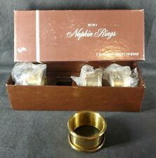 F.B. Rodgers Silver Company Napkin Rings NIB Set 4 Gold Tone Fancy Holders picture