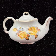 VINTAGE Ellgreave Wood And Sons Tea Pot Genuine Ironstone England Yellow Flowers picture