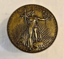 Vintage Cast Metal Coin Bank Rare $20 St. Gaudens Coin picture