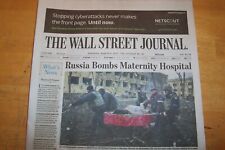THE WALL STREET JOURNAL THURSDAY MARCH 10, 2022 RUSSIA BOMBS MATERNITY HOSPITAL picture