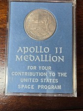 1969 Apollo 11 NASA Contribution Medallion with metal from Columbia and Eagle picture