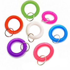 2x Plastic Spiral Wrist Coil Keychain Spring Key Chain Holder Keyring Wristband picture