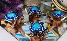Blue Coastal Ocean Marine Giant Sea Turtle Miniature Figurines Pack Of 4 picture