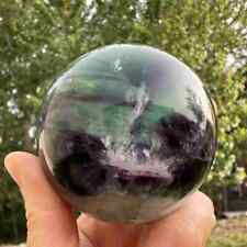 500g Natural Feather Fluorite Quartz Sphere Crystal Ball Reiki Healing Gem Decor picture
