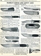 1939 Print Ad of Marble's Knives & Axes Girl & Boy Scout, Woodcraft, Trailmaker picture