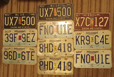 Bulk Lot Of 10 Missouri License Plates - Craft Condition, Various Years picture