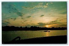 c1960s Sunset Lewis Bay Hyannis Cape Cod Massachusetts MA Unposted Boat Postcard picture