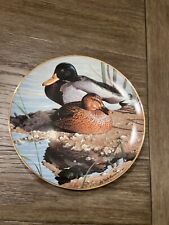 AWESOME 1988 AMERICAN WATERBIRDS COLLECTOR PLATE MALLARD PAIR ROD LAWRENCE GOLD picture