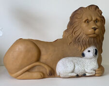 VTG 1995 Union Products Don Featherstone Lion & Lamb Christmas Blow Mold READ  picture