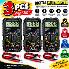 Digital Multimeter LCD Voltmeter Ammeter Ohmmeter Volt AC DC Tester Leads Meter picture