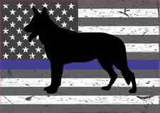 5X3.5 Blue Lives Matter Canine Sticker Police Flag Stickers Vehicle Window Flags picture