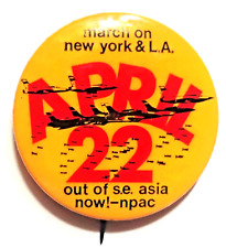 National Peace Action Committee - April 2, 1972 March on NYC and LA button picture