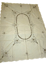 NEW Fatto a Mano Vintage Italian Lace Tablecloth & 4 Napkin Set 46x62