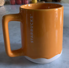 Starbucks Mango Coffee Mug 14 oz Orange White Luster Drip 2022 Creamsicle NWOT picture