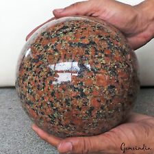 5.5 Kg Orange Orthoclase w/ Black Tourmaline Sphere Natural Feldspar Healing Gem picture