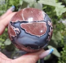 100mm Natural Polished Football Agate Crystal Sphere Ball Healing Ea70 picture