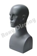 2PCS Male Fiberglass Mannequin Head Bust Wig Hat Jewelry Display #PS-EraG X2 picture