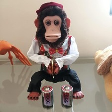 Cymbal Playing Monkey Charley The Chimp Vintage Electronic Plush Decoration Toy picture