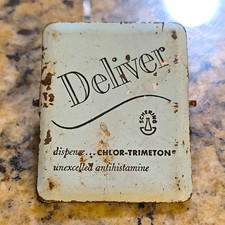 Deliver Chlor-Trimeton Antihistamine Advertising Tin, White picture