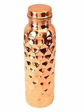Pure Copper Diamond Hammered Water Bottle Health Benefits Yoga Ayurveda 32 oz picture