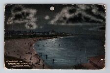 Nantasket MA-Massachusetts, Moonlight On Nantasket Beach, Vintage Postcard picture