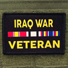 Iraq War Veteran Patch Moral Tactical Military Army USA Made Hook & Loop 3x2 picture
