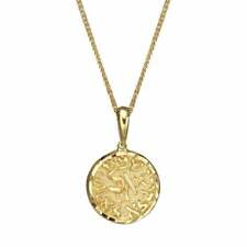 Round Shema Yisrael Pendant 14K Yellow Gold Solid Hebrew Necklace Jewish Jewelry picture