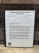 Vintage 1949 Pennsylvania Grade Oil Association “Oil City, PA” Letter   picture