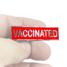 EL7-015 VACCINATED RED Commendation Bar Pin Pandemic Operation Warp Speed Police picture
