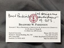 Brad Bradford Parkinson Autograph Business Card Developed GPS picture