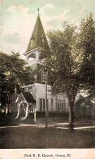 Genoa IL Illinois First Methodist Church Faith United 1910s Vtg Postcard E21 picture