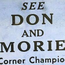 Scarce c1930's-40's Full MINI Matchbook Don and Morie Bellingham, 