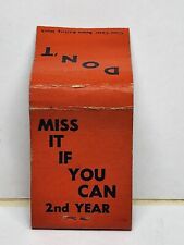 Rare Vintage DONT MISS IT IF YOU CAN UNDER THE GASLIGHTS Olio Matchbook cover picture