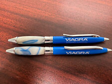 VIAGRA Blue Marble Lot of 2 Heavy Metal Drug Rep Pens picture