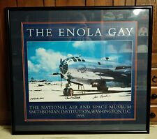 WWII 1945 1995 50th The Enola Gay B-29 National Air & Space 3 Crew Signed Poster picture