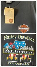 Vintage Harley Davidson ATLANTA T-Shirt Mens Size L Motorcycle Black NEW picture