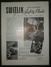 1941 SAFETY CHUTE vintage SWITLIK PARACHUTE & EQUIPMENT CO Trade print ad picture