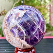 Large Natural Dream Amethyst Sphere Quartz Therapy Aura Crystal Ball 1.4LB picture