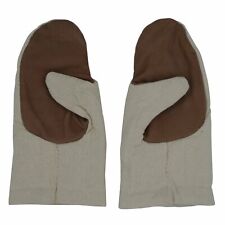 Padded Mitten Gloves Medieval Handcrafted from Cotton Canvas Ecru Pair picture