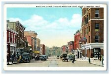 c1920's Wheeling Avenue Looking West From Court House Cambridge OH Postcard picture