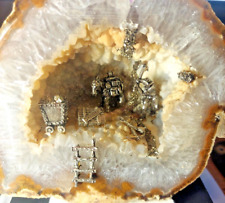 6.68 LB Natural Beautiful Agate Geode Druse with Mining Crew - ART - DISPLAY -GM picture