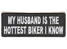 MY HUSBAND IS THE HOTTEST Embroidered Vest Funny Saying Biker Patch Emblem picture