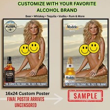 Sexy Pinup Girl Custom Alcohol Poster Any Beer Whiskey Tequila Vodka Brand # 327 picture