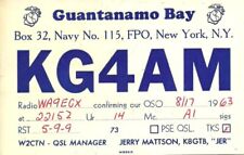 KG4AM Guantanamo Bay, Cuba Vintage 1963 QSL Post Card. Amateur (Ham) Radio. NAVY picture
