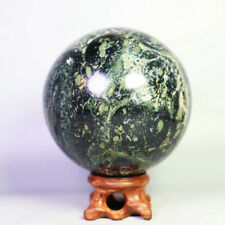 2.3 lb Natural EYE GREEN KAMBABA JASPER STROMATOLITE Crystal Gem Ball + Stand picture