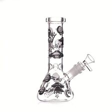 8 inch Glass Bong Hookah Water Pipe Smoking Beaker Bubbler Shisha Bongs +Bowl picture