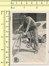 087 1970's Guy on Bicycle Man Cycling Portrait Bad Crop vintage photo original picture
