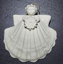 Vintage 1989 Margaret Furlong Winter Snowflake Angel Seashell Ornament picture